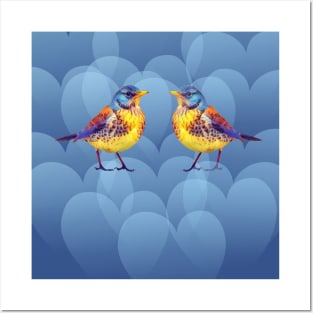 Two birds on the cloud Posters and Art